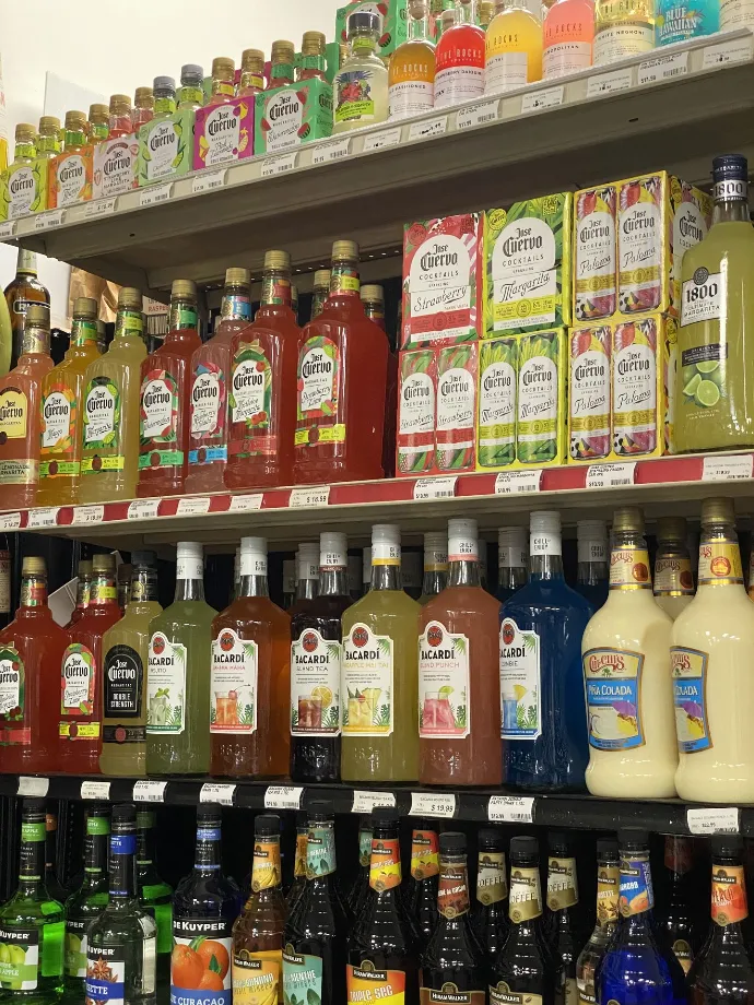 Ready to drink cocktail botltles.