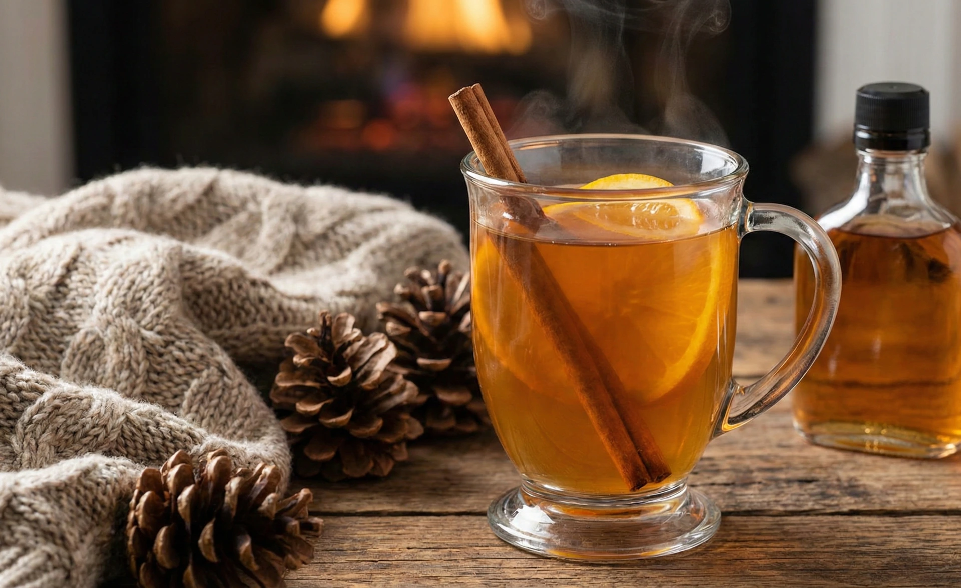 Hot Apple Cider with Bourbon